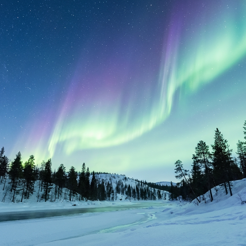 Northern Lights over Finnish Lapland